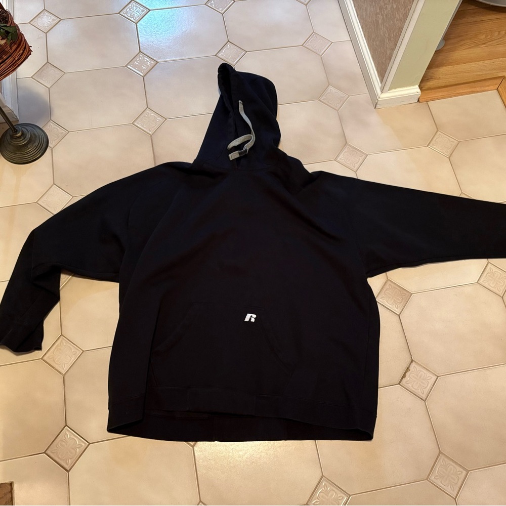 Russell Athletic Black Hoodie with Logo